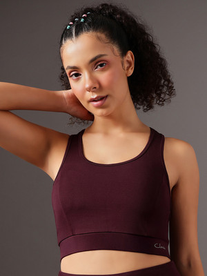 Clovia Women Sports Lightly Padded Bra(Maroon)