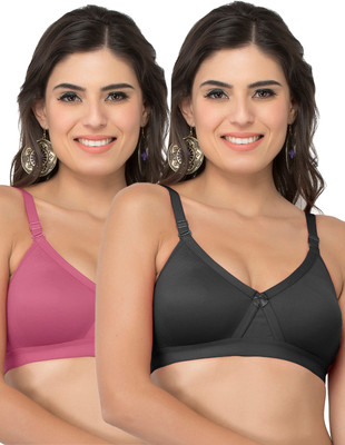COLLEGE GIRL CG1304 Women Minimizer Lightly Padded Bra(Black, Purple)