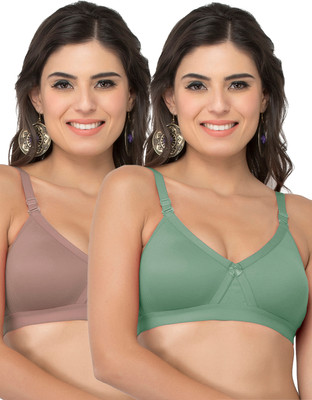 COLLEGE GIRL CG1304 Women Minimizer Lightly Padded Bra(Green, Brown)