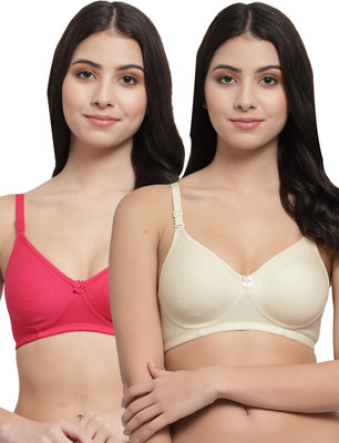 Docare Women T-Shirt Lightly Padded Bra(Beige, Pink)