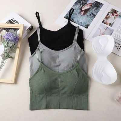 Zorva lifestyle 646 sports bra Women Full Coverage Lightly Padded Bra(Black, Grey, Green)