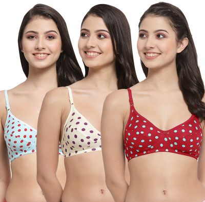 Docare YummyMino Women Everyday Non Padded Bra(Red, Yellow, Blue)