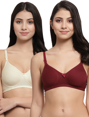 Docare Women T-Shirt Lightly Padded Bra(Maroon, Beige)