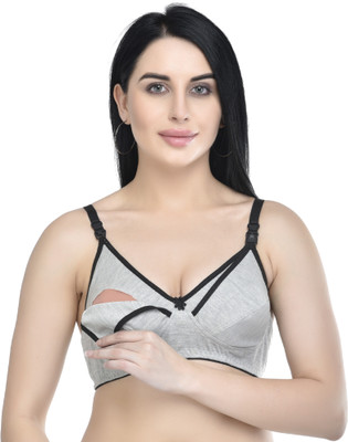 FASALVI PREMIUM Women Everyday Non Padded Bra(Black, Grey)