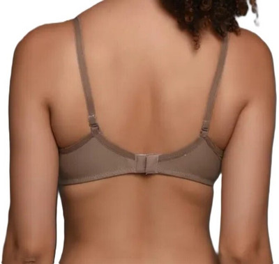 AK Fashion Women's Cotton Padded Full Coverage Bra with Adjustable Straps Combo Pack of 3 Women T-Shirt Lightly Padded Bra(Maroon, Dark Blue, Brown)