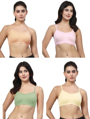 LILY 3321 Women Sports Non Padded Bra(Pink, Pink, Yellow, Green)