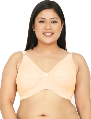 Curvy Love Plus Size Women Full Coverage Non Padded Bra(Beige)