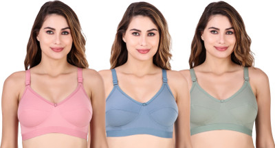 PIVLU Non Padded Women Everyday Non Padded Bra(Pink, Blue, Green)