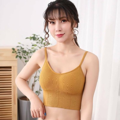 FiveFlag Women T-Shirt Lightly Padded Bra(Yellow)