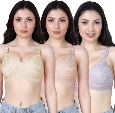 Shyam Sons FLAIR Dipali Women Minimizer Non Padded Bra(Brown, Orange, Purple)