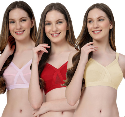 LILY C8811 Women Minimizer Non Padded Bra(Pink, Maroon, Beige)