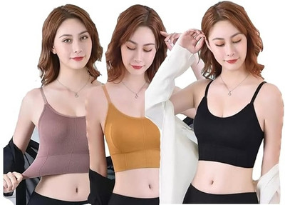 swenson 646-18 Women Everyday Lightly Padded Bra(Purple, Yellow, Black)