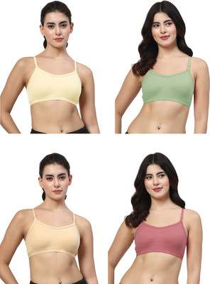 LILY 3321 Women Sports Non Padded Bra(Green, Yellow, Beige, Maroon)