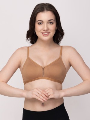 Floret Double Layer Seamless-Cup T-Shirt Bra Non Padded & Medium Coverage Women T-Shirt Non Padded Bra(Gold)