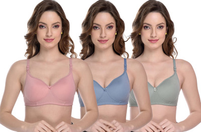 Pearlw Women Everyday Lightly Padded Bra(Multicolor)
