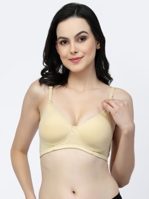 Floret Convertible Straps Push-Up Lightly Padded Bra Women T-Shirt Lightly Padded Bra(Beige)