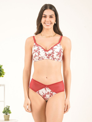 Da Intimo DI-002-MAROON-34B Women Everyday Lightly Padded Bra(White, Maroon)