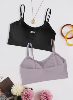 NAGARVEL CREATION 2122-blk-purple-02-Free Women Full Coverage Lightly Padded Bra(Black)