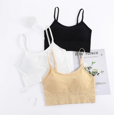 BRANKLY URJA Women Everyday Lightly Padded Bra Women Cami Bra Lightly Padded Bra(Black, Beige, White)