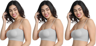 Gopalvilla Women Bralette Lightly Padded Bra(Grey)