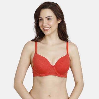 ZIVAME Women T-Shirt Lightly Padded Bra(Red)