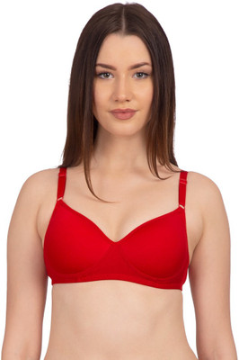 KOMLI Lightly Padded Full Coverage Women Full Coverage Lightly Padded Bra(Red)