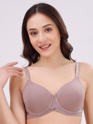 SOIE Women T-Shirt Lightly Padded Bra(Brown)