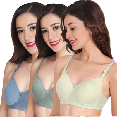 Liigne Women Full Coverage Lightly Padded Bra(Grey)