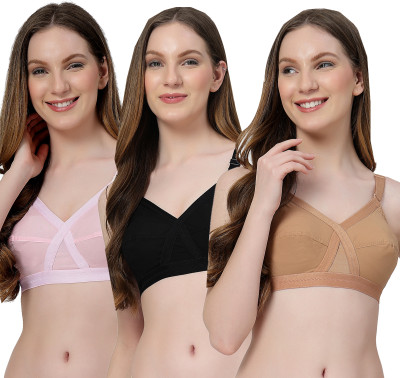 LILY C8811 Women Minimizer Non Padded Bra(Pink, Black, Brown)
