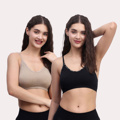 Lugo Imported 20.02 Women Everyday Lightly Padded Bra(Black, Brown)