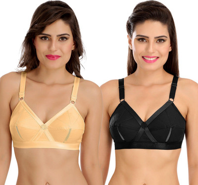 SONA PERFECTO Women Minimizer Non Padded Bra(Beige, Black)