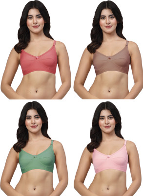 LILY akihdar Women Minimizer Non Padded Bra(Maroon, Maroon, Green, Pink)