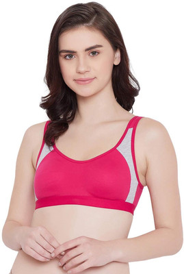 Chic Hook Non-Padded Double layer cotton Hosiery fabric seamless Sport Bra Women Sports Non Padded Bra(Pink, Grey)