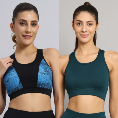 BEING RUNNER Women Sports Non Padded Bra(Multicolor, Green)