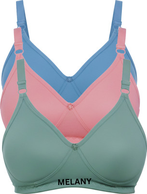 MELANY. FASHION bra for women Women Everyday Non Padded Bra(Blue, Pink, Green)