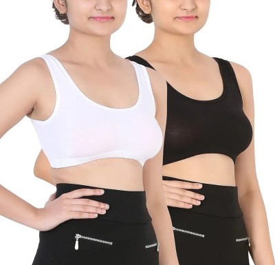 PTELRA AIR BRA PACK OF 2 Women Sports Non Padded Bra(Black, White)