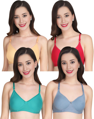 Tulzott Women Everyday Padded Bra (Pack Of 4) for T-Shirt Saree Dress Sports Garment Women Everyday Lightly Padded Bra(Gold)