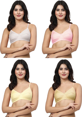 LILY egatniv Women Everyday Non Padded Bra(Pink, White, Yellow, Beige)