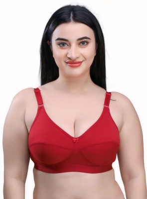 Aviva Aviva Multicolor Lycra Blend Non Padded Women's pack of 1 Full Coverage Bra Women Everyday Non Padded Bra(Red)