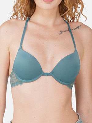 DreamBe Women Full Coverage Lightly Padded Bra(Green)