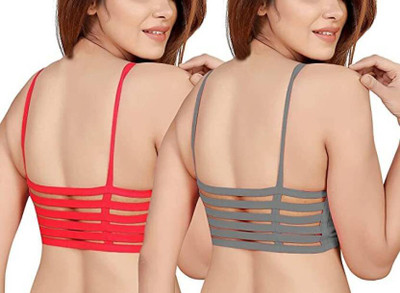 Trulybuy Women And Girls 6 Strap Cotton Bra Size 28 TO 32 Free Women Everyday Lightly Padded Bra(Multicolor)