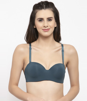 Quttos Women T-Shirt Lightly Padded Bra(Blue)