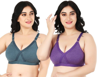 Funahme Bra For Heavy Bust Women Everyday Non Padded Bra(Multicolor)