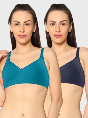 KAVYA Women T-Shirt Non Padded Bra(Green, Blue)