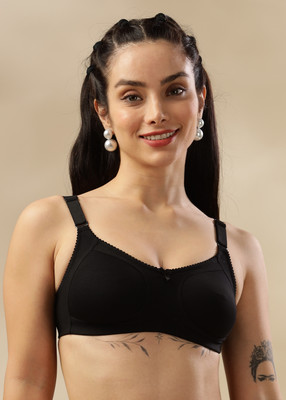 Dollar Missy Wire-Free Panelled Support Everyday Women Full Coverage Non Padded Bra(Black)