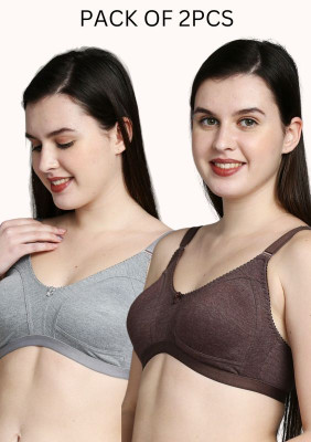 TRUE SHAPE tshirt bra 01 Women Everyday Non Padded Bra(Brown, Grey)