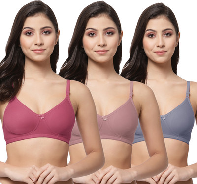 COLLEGE GIRL CG1301 Women T-Shirt Non Padded Bra(Maroon, Brown, Blue)