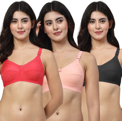 LILY C703 Women Minimizer Non Padded Bra(Red, Pink, Black)