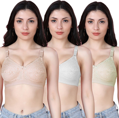 Shyam Sons FLAIR Dipali Women Minimizer Non Padded Bra(Orange, White, Yellow)
