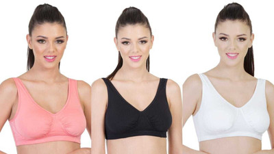 Envie Envie Women's Modal Sleeping Bra. Non-Padded, Wire-free Night Bra Women Full Coverage Non Padded Bra(Pink, White, Black)
